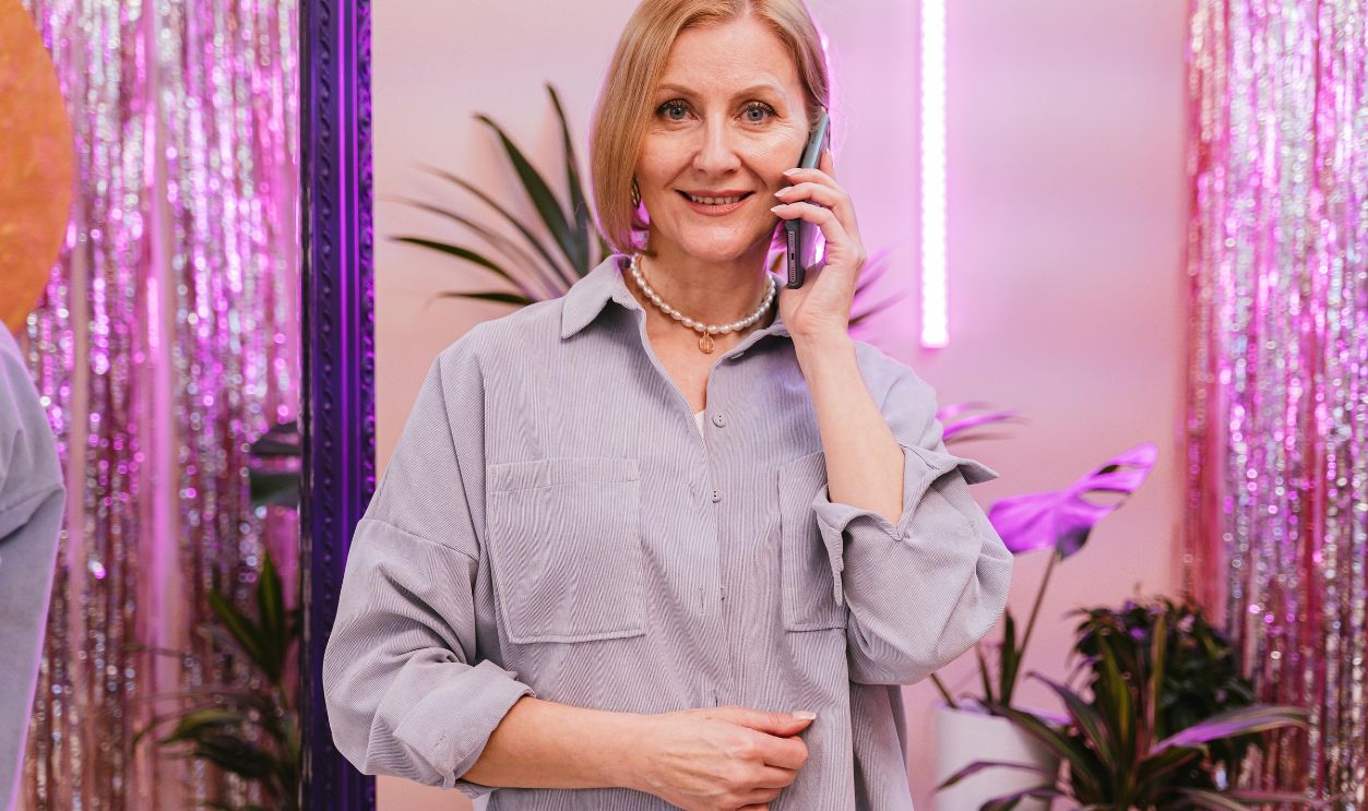 A Woman Using a Phone