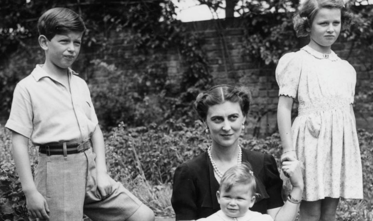 July 1943: Marina, Duchess of Kent with her three children, Prince Edward (later Duke of Kent), Princess Alexandra and Prince Michael on his first birthday, at Coppin's Ivor, Buckinghamshire.