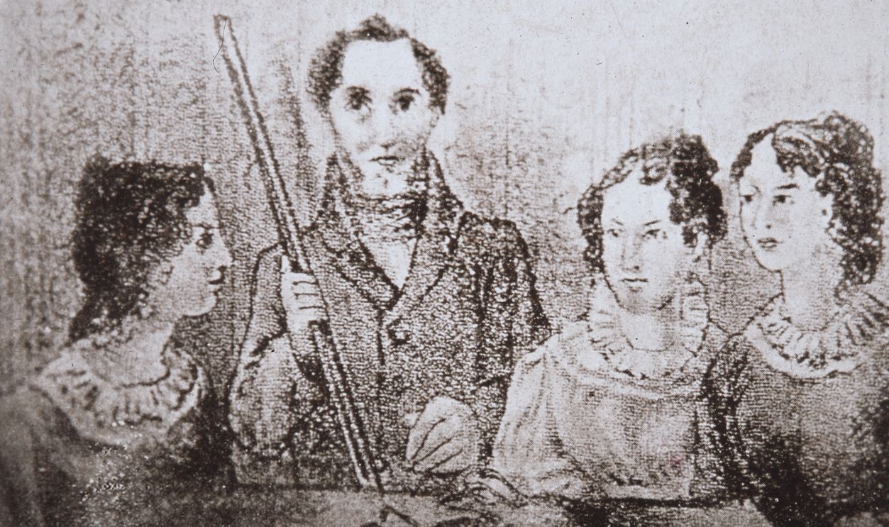 Gettyimages - 	1291357683, La fraterie Brontë La fraterie Brontë: Charlotte Brontë, Branwell Brontë, Emily Brontë et Anne Brontë, gravure de Branwell Brontë réalisée au XIXème siècle.  