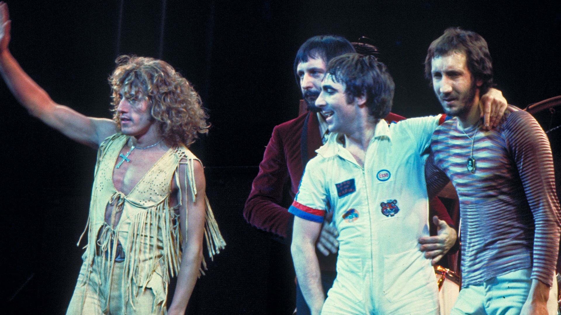 The Who, original line up, performing in Chicago. Left to right: Roger Daltrey, John Entwistle, Keith Moon, Pete Townshend.