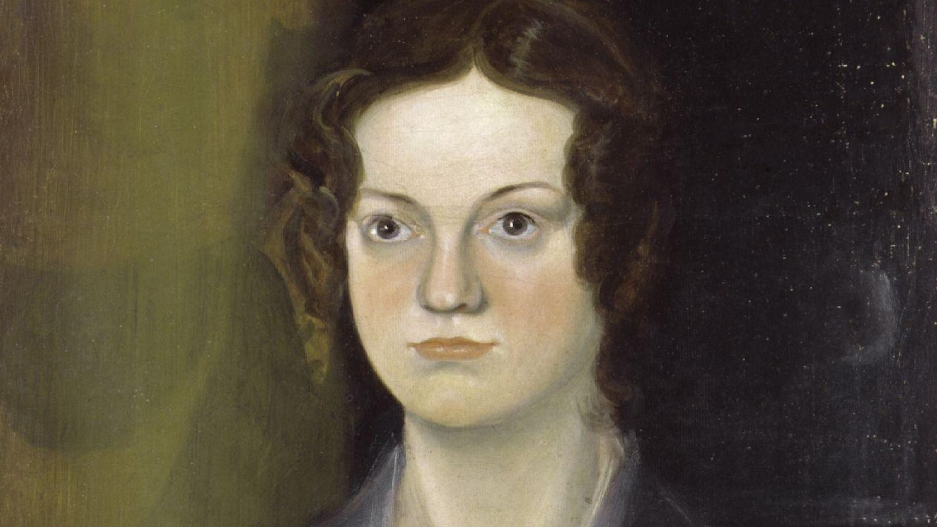 Charlotte Brontë, as painted by her brother Patrick Branwell Brontë (died 1848), from a portrait with her sisters. See source website for additional information.
