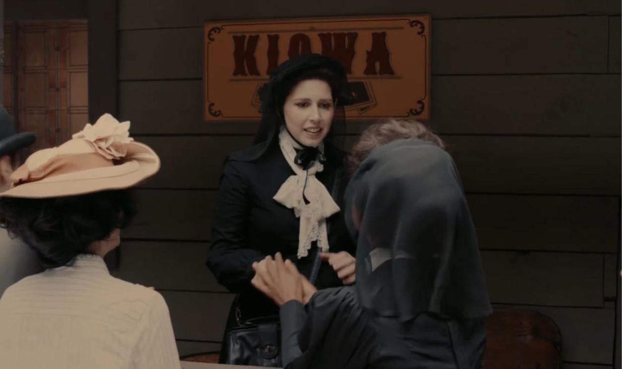 Screenshot from Carrie Nation Smashes Saloons to Smithereens (feat. Amber Ruffin & Vanessa Bayer) - Drunk History (2019)