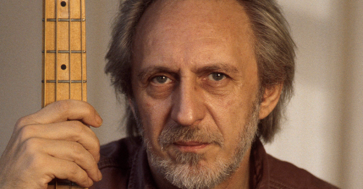 John Entwistle of The Who, portrait, at home, UK, 1998.