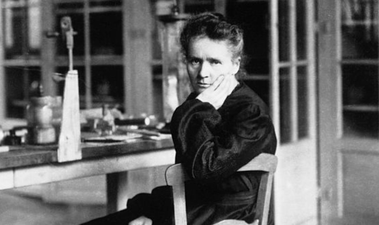 Marie Sklodowka Curie (1867 - 1934) in her laboratory. She shared a Nobel Prize in Physics in 1903 with her husband Pierre for their work in radioactivity. In 1911 she became one of the few people to be awarded a second Nobel Prize, this time in chemisty for her discovery of poloium and radium. Her daugther and son-in-law also shared a Nobel Prize for Chemistry in 1935 for work in radioactive materials. He went on to become the first chairman of the French atomic energy commission. France.