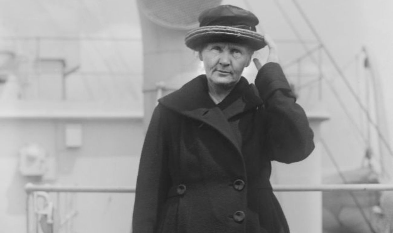 Marie Curie, Polish-Born French Physicist, on RMS OIympic, Arriving in New York City, New York, USA, to Raise Funds for Radium Research, Bain News Service, 1921. 