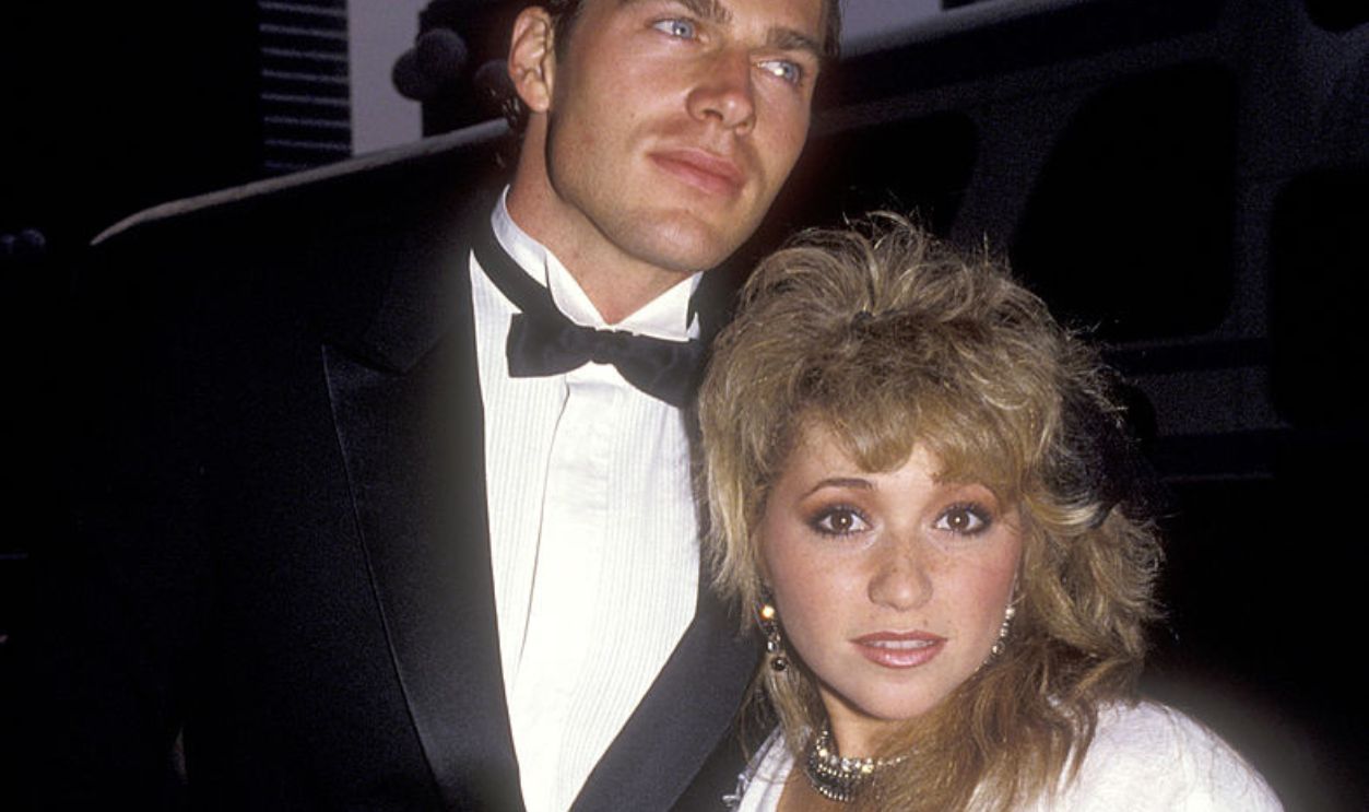 Actor Jon-Erik Hexum and actress E.G. Daily attend the 1984 Rudolph Valentino Awards on July 3, 1984 at Century Plaza Hotel in Los Angeles, California.