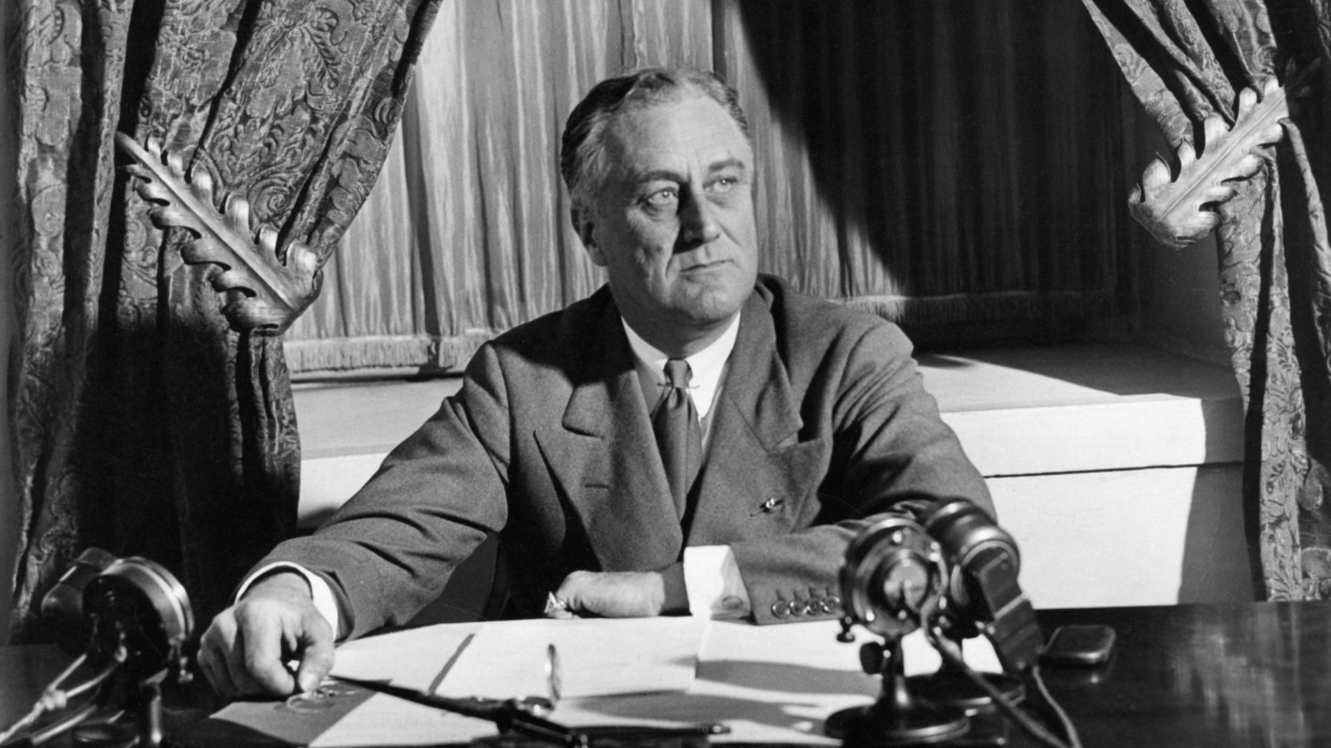 President Franklin D. Roosevelt Broadcasting his First Fireside Chat Regarding the Banking Crisis, from the White House, Washington, D.C.