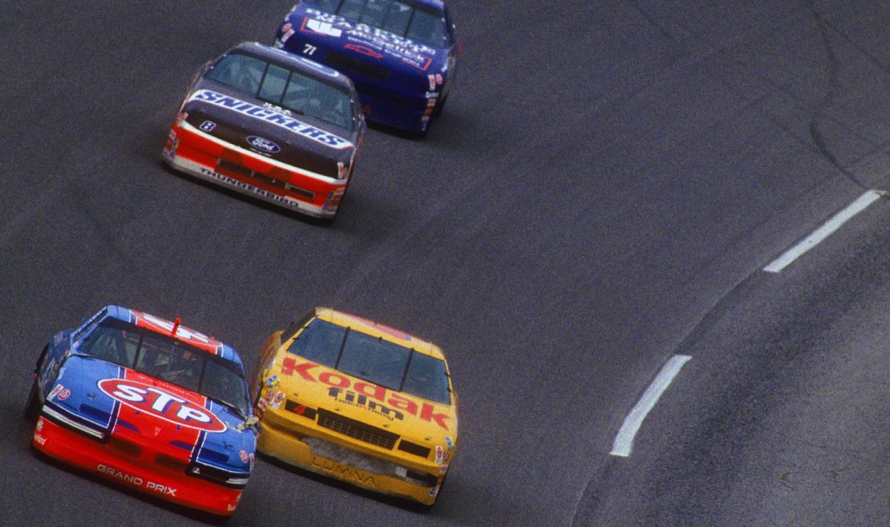 Gettyimages - 98415009, February 16, 1992: Daytona 500 - Richard Petty DAYTONA BEACH, FL - FEBRUARY 16,1992: Nascar Driver Richard Petty in action in the STP #43 car leading Ernie Irvan in the #4 car February 17, 1991 during the Nascar Winston Cup Daytona 500 at Daytona International Speedway in Daytona, FL. Petty finished 19th in the race. 