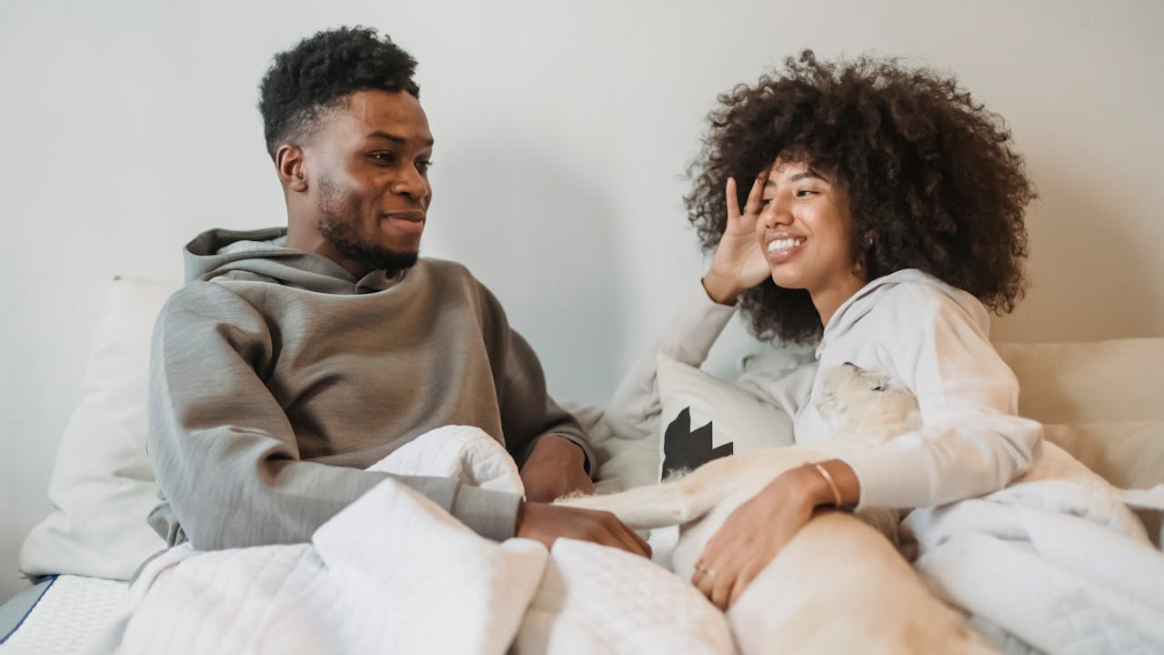 Young couple talking