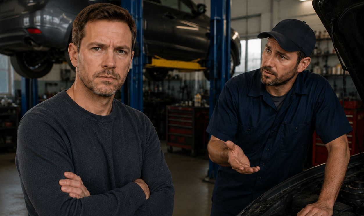 Man talk to mechanic