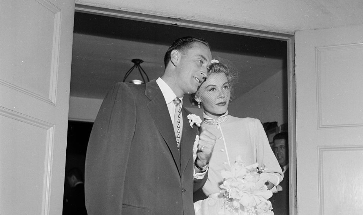 LOS ANGELES,CA - NOVEMBER 21,1954: Actress Vera-Ellen marries Victor Rothschild in Los Angeles,CA. 
