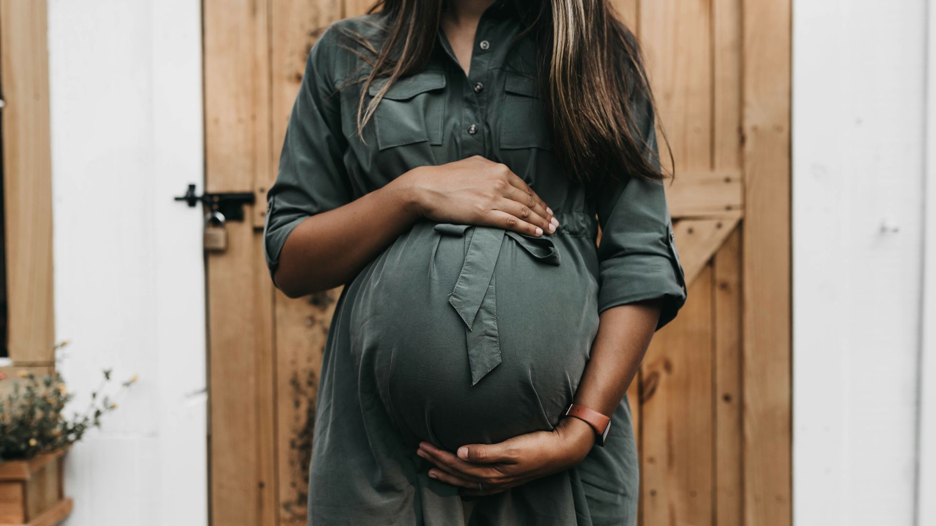 pregnant near door