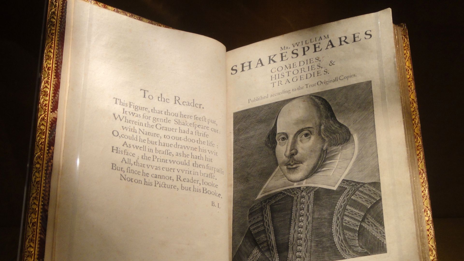 First Folio in the Folger Shakespeare Library, Washington, DC, USA.