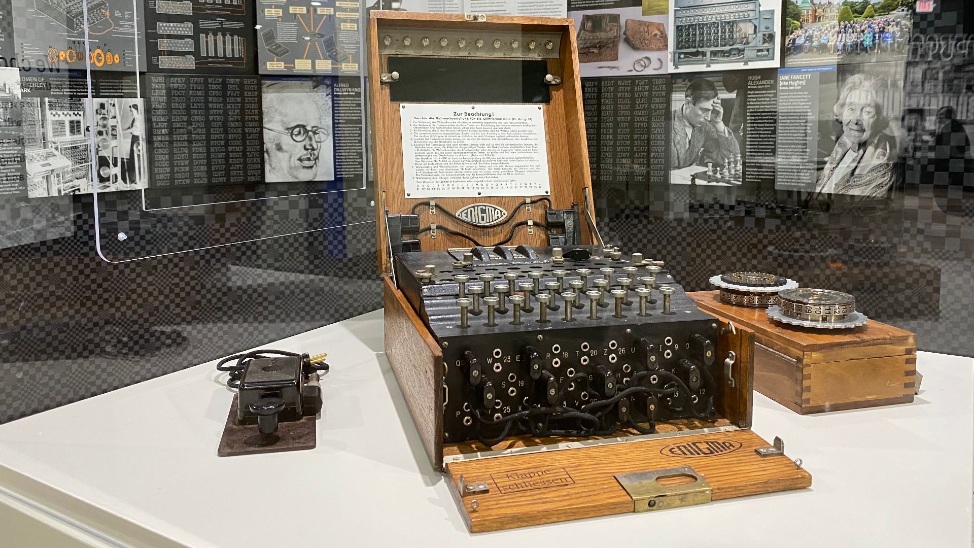 This is an original photo of the CMoA Enigma Exhibit taken by the Operations Manager, Elaine Pelaia.