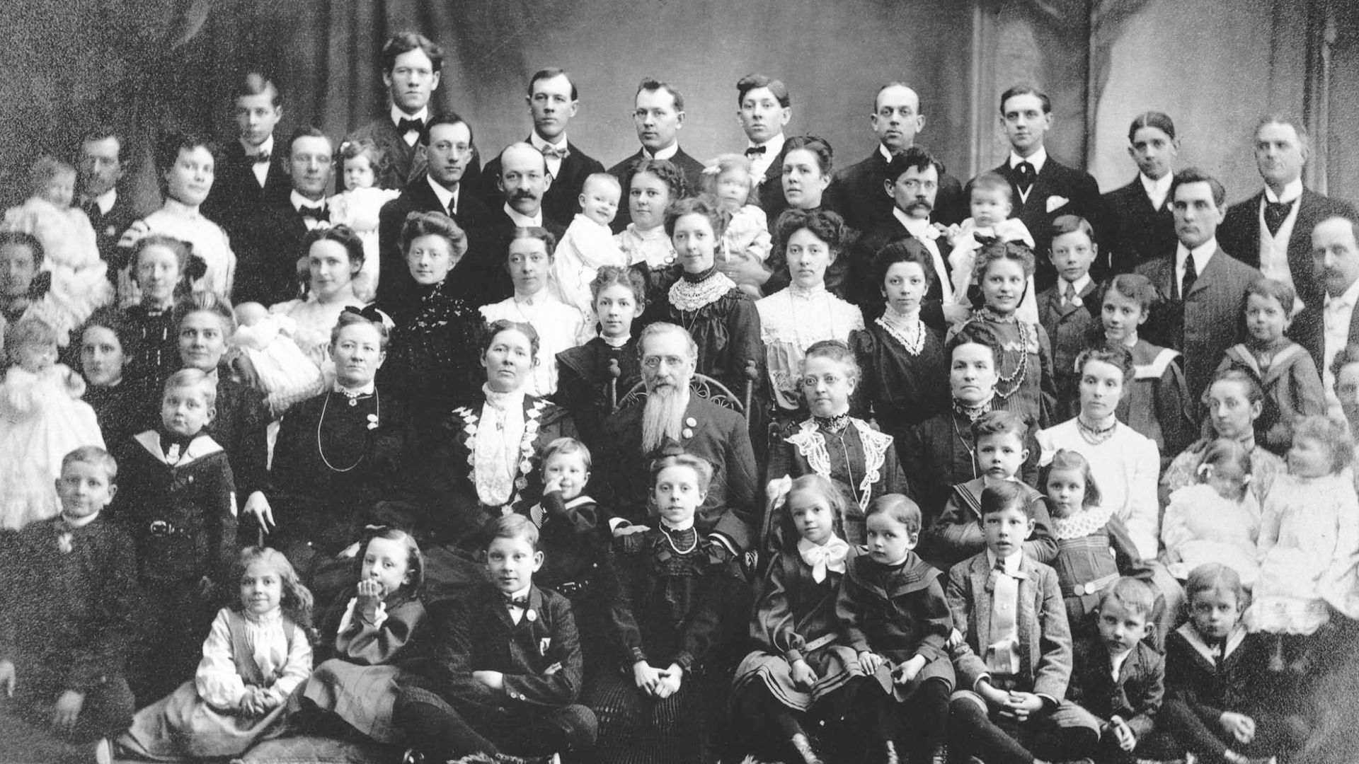 This turn of the century family portrait was taken close to the time Joseph F. Smith succeedeed Lorenzo Snow as president of the Church of Jesus Christ of the Latter Day Saints in October 1901. Besides Levira, with whom he had no children, Joseph had five
