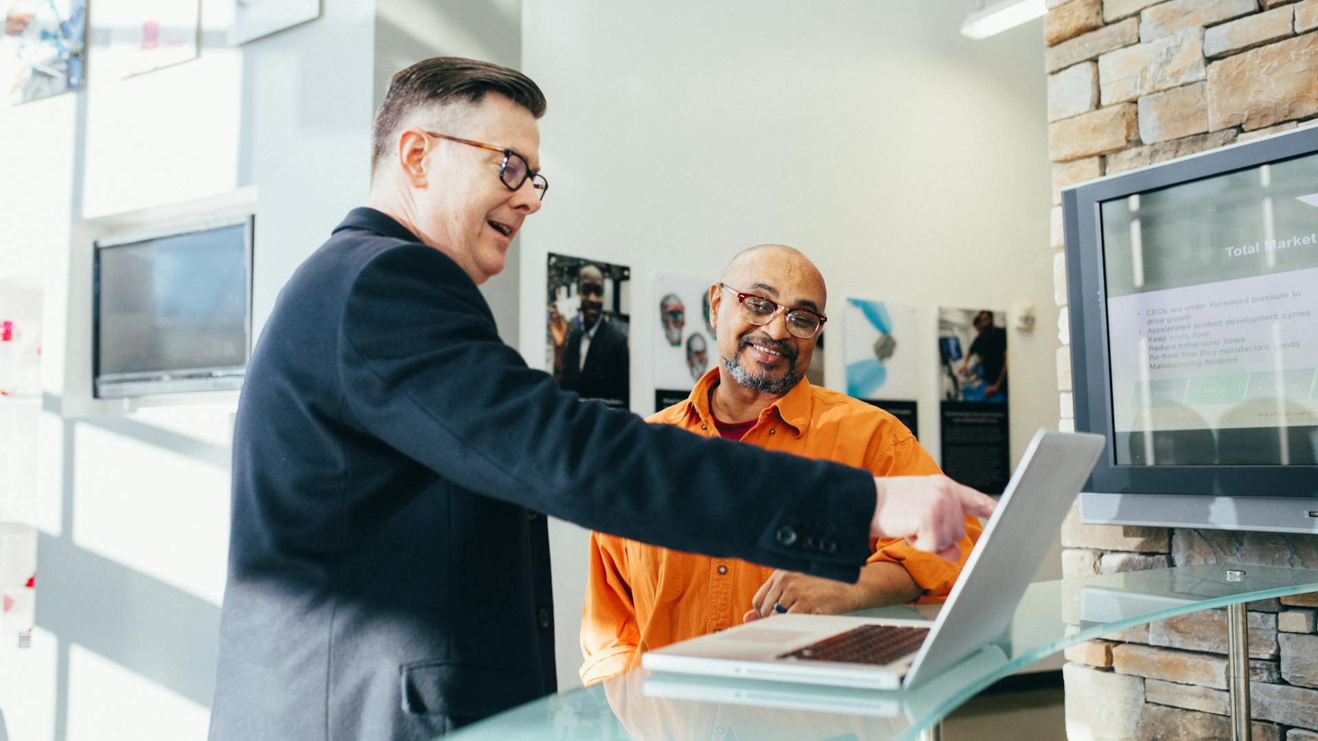 Man presenting an idea to a customer