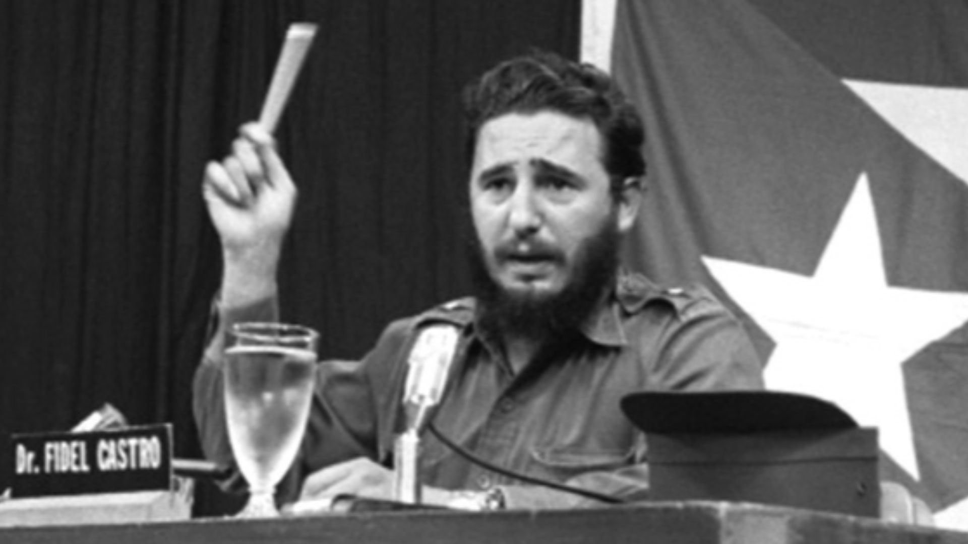 Fidel Castro, 1961, giving his speech Words to the Intellectuals