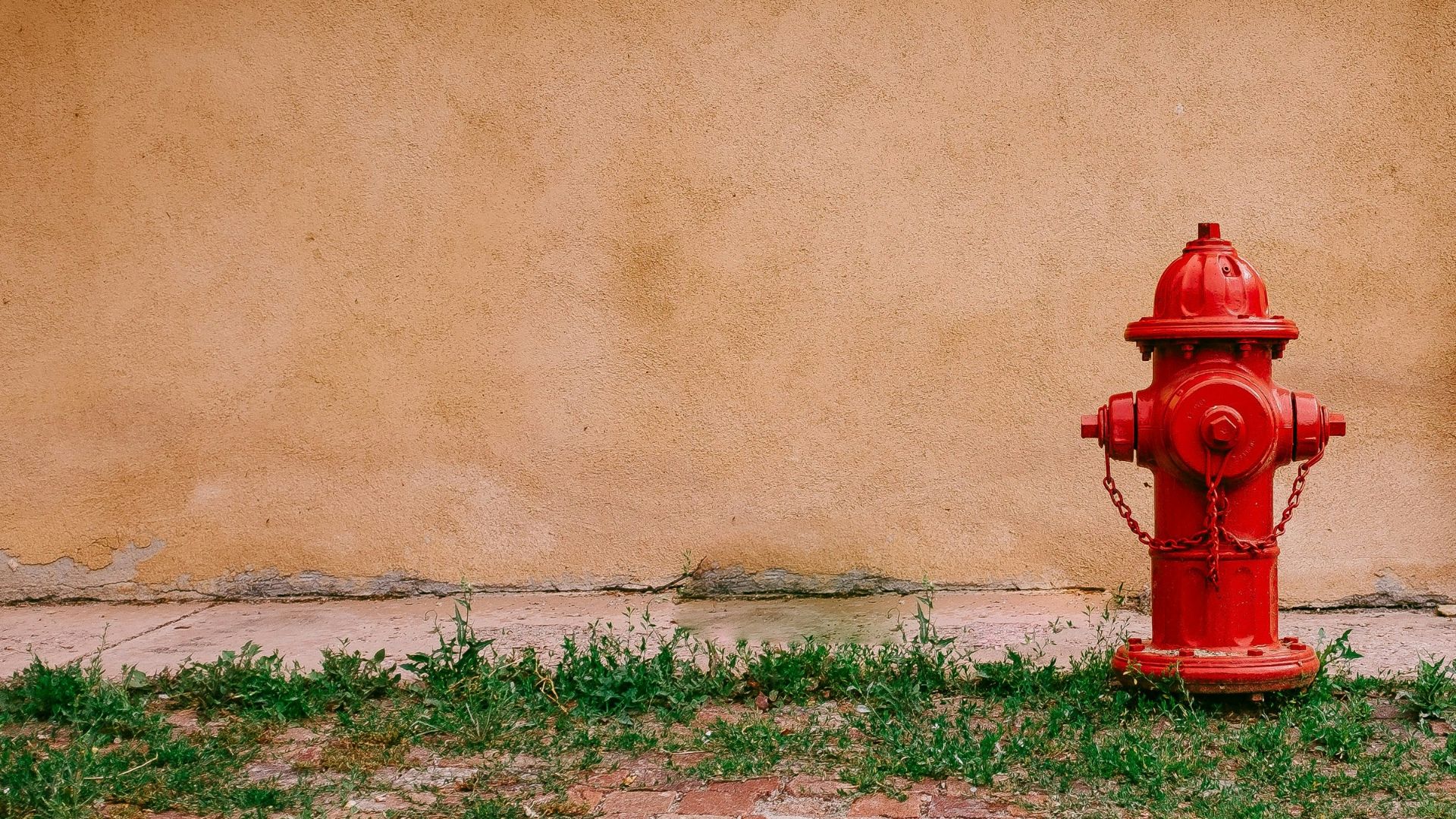 fire hydrant near beige painted wall