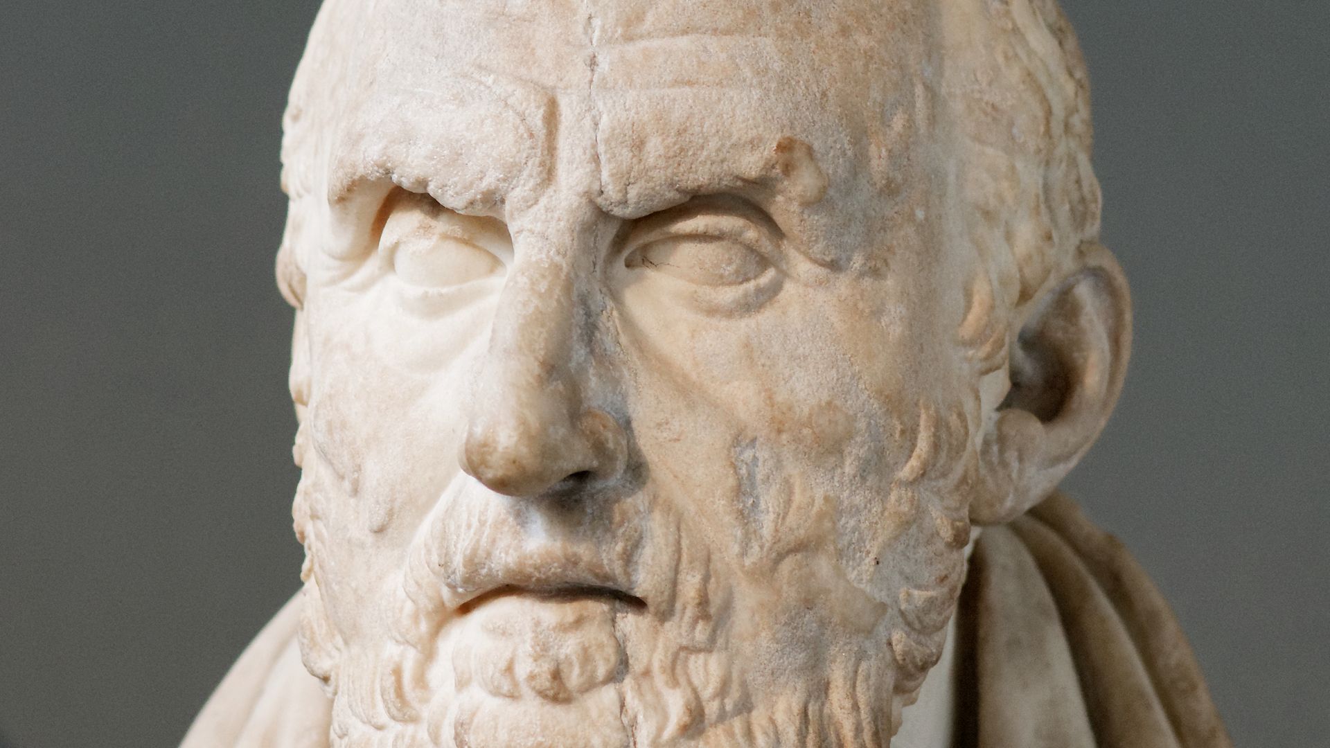 Chrysippos of Soli, second founder of Stoicism. Marble, Roman copy after a lost Hellenistic original of the late 3rd century BC.