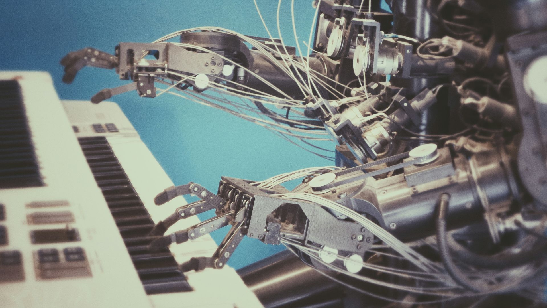 robot playing piano