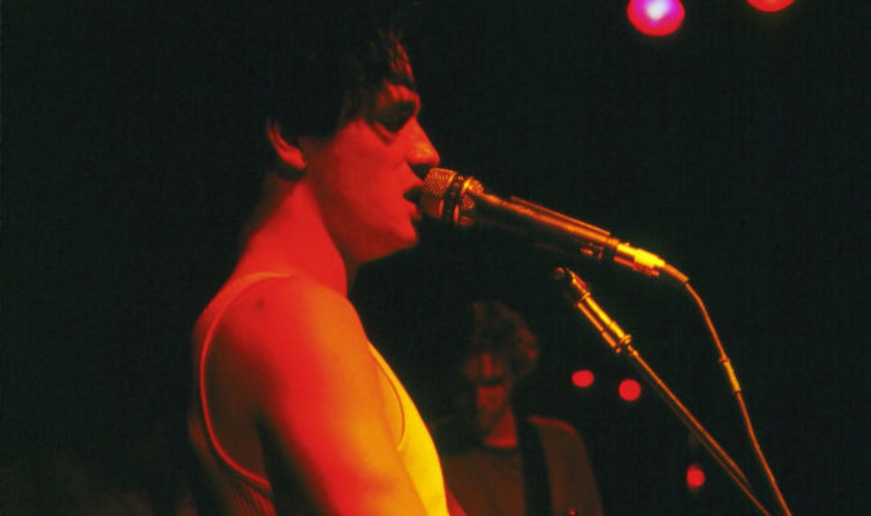American musician Jeff Buckley (1966 - 1997) performs on stage at the Wetlands Preserve nightclub, August 16, 1994. 