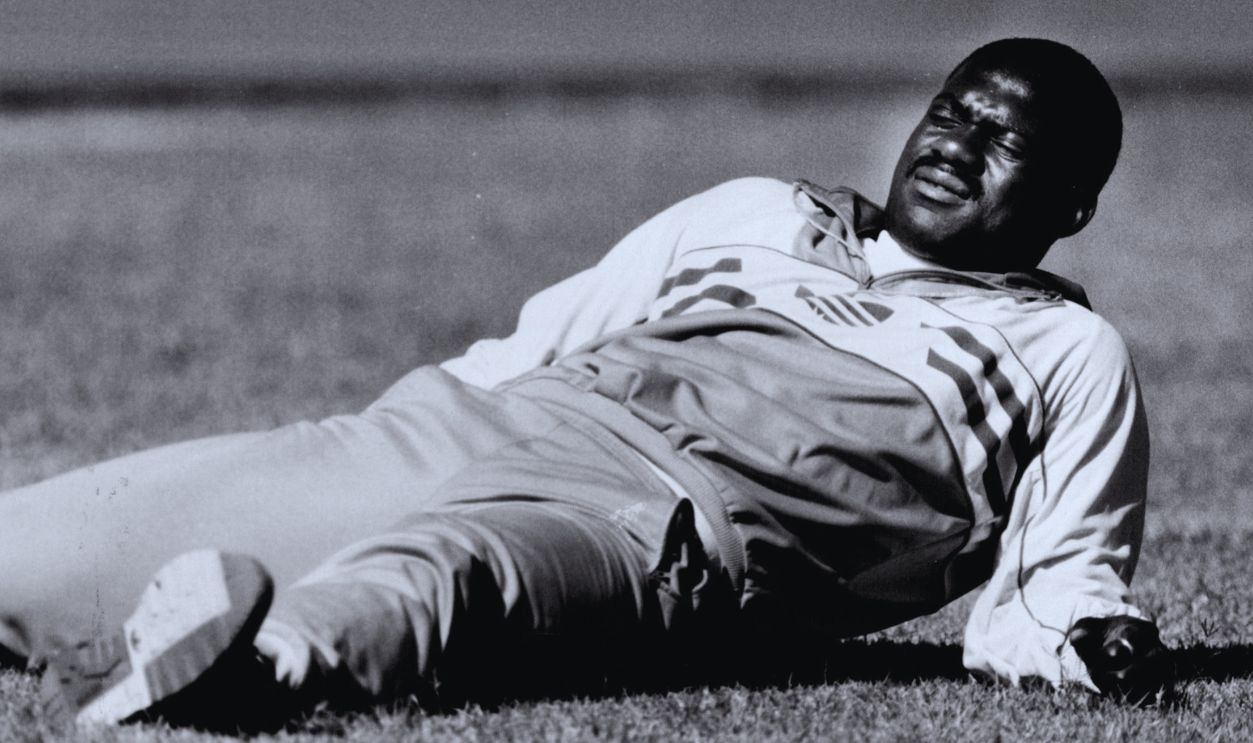 Gettyimages - 1079431400, World champion 100 metres champion Ben Johnson strains as he stretches out before the race...