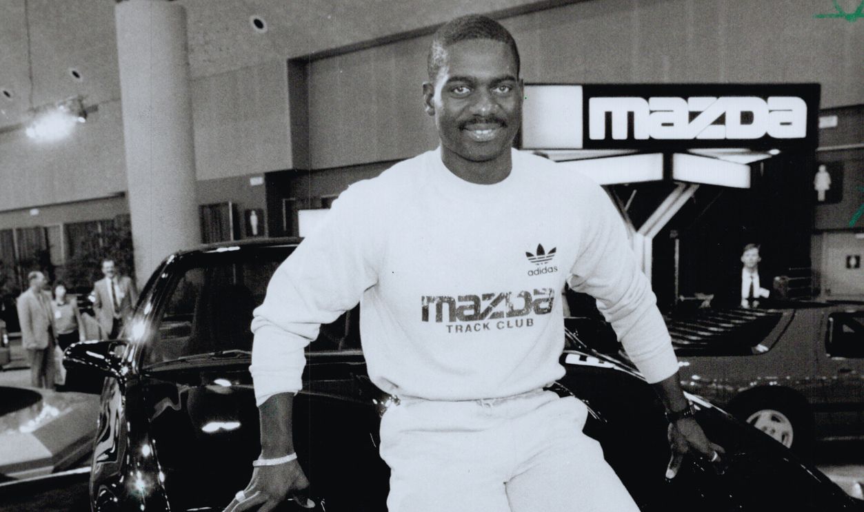 Gettyimages - 502313615, King of the club: Sprinter Ben Johnson won this $26;000 Mazda RX-7 Turbo yesterday when he was named 