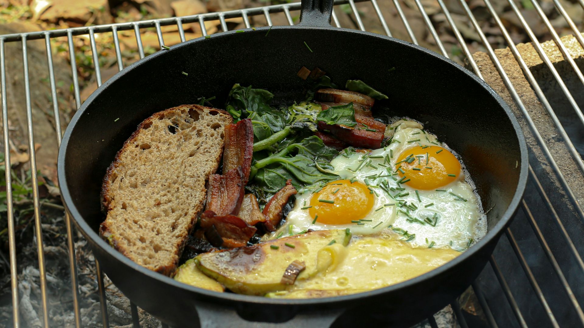 cooked food on black pan