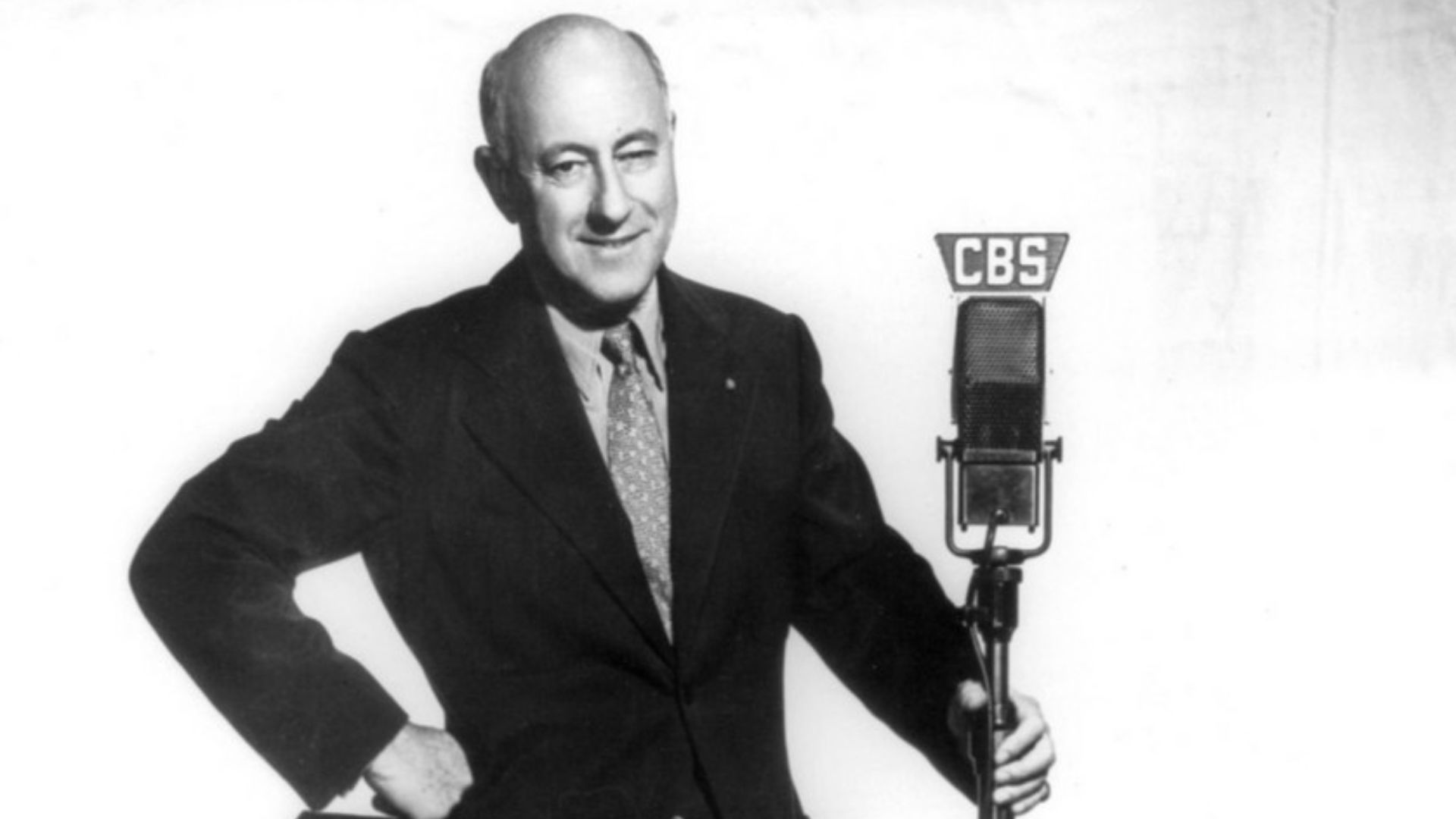 Publicity photo of director Cecil B. DeMille.  DeMille took on the job of producing the radio program Radio Theatre for CBS radio in 1937 in addition to his film work.