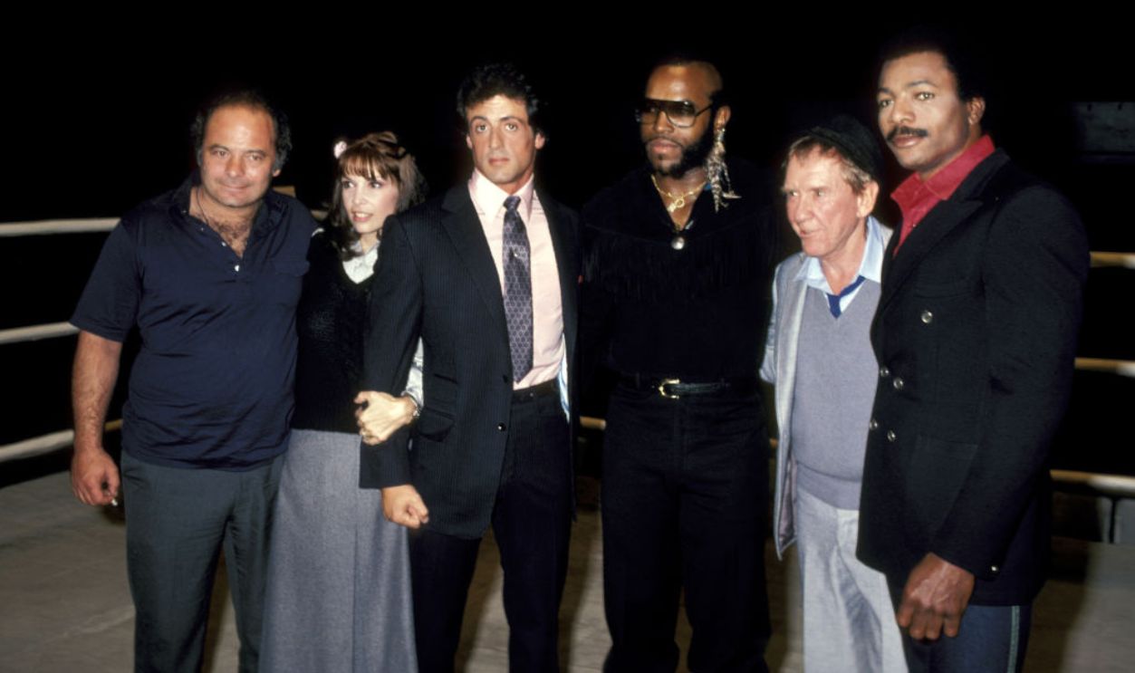 Burt Young, Talia Shire, Sylvester Stallone, Mr. T, Burgess Meredith, And Carl Weathers