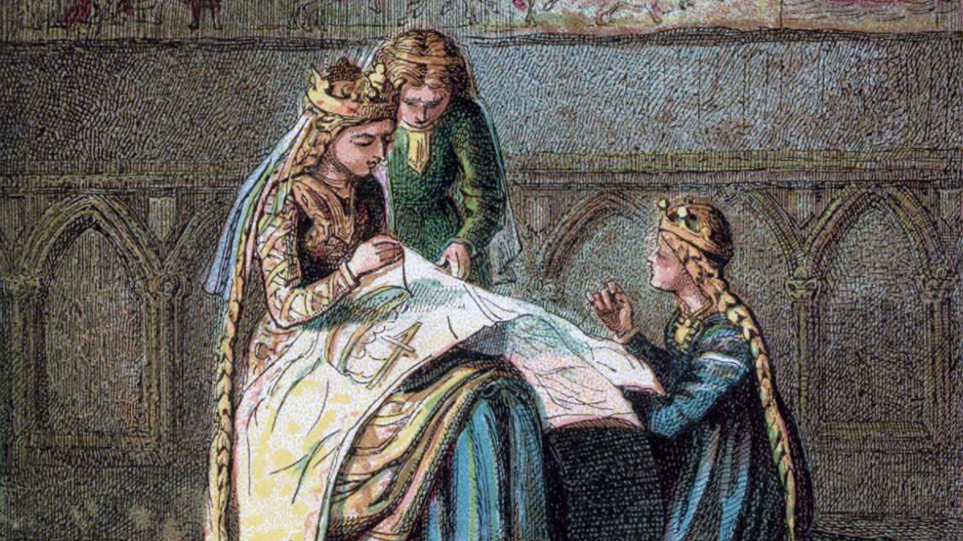 Matilda of Flanders making a tapestry