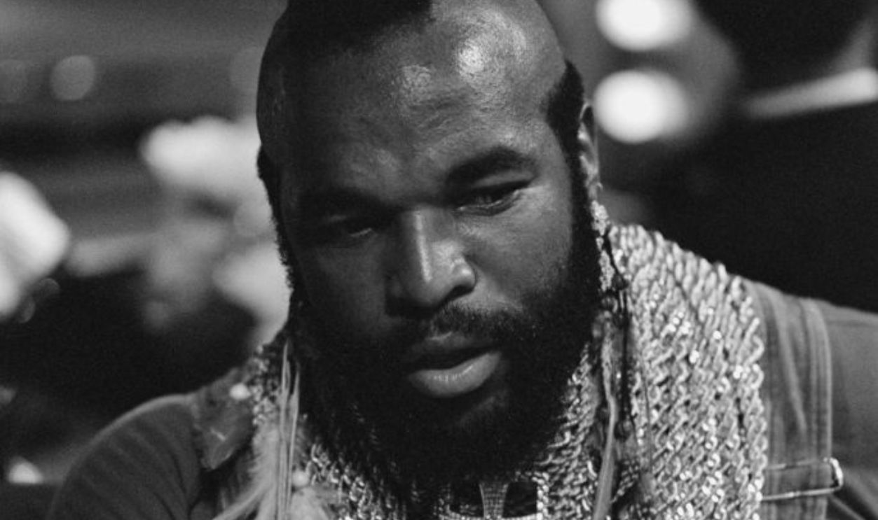 American actor Mr T at the 1985 Black Gold Awards at the Cocoanut Grove, Ambassador Hotel, Los Angeles, 1985. He was honoured with the WC Handy Award. 