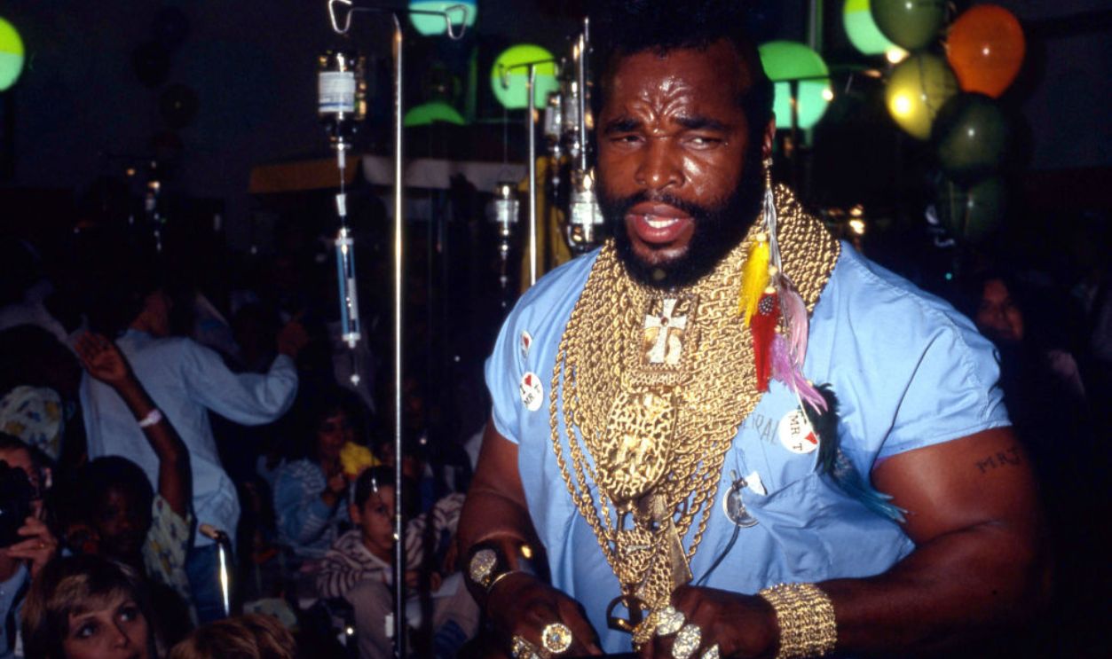 LOS ANGELES -1984: Actor Mr. T answers questions at Children's Hospital in 1984 in Los Angeles, California . 