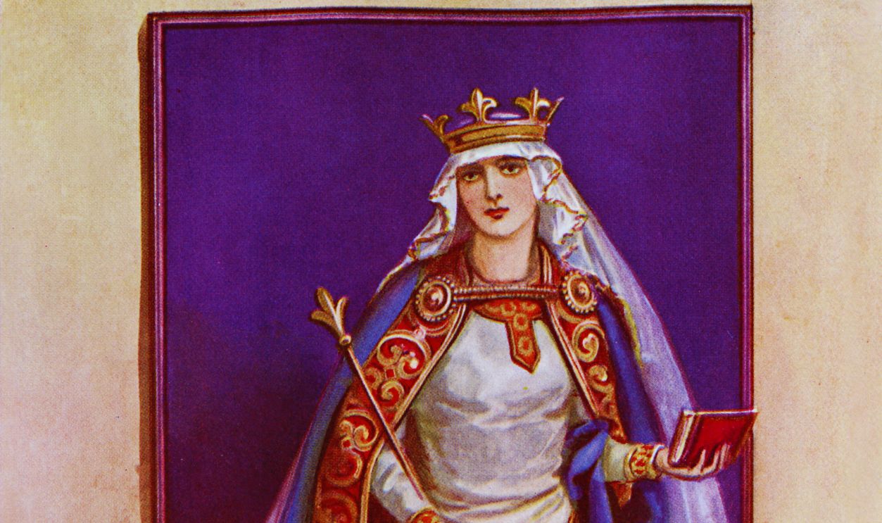 Gettyimages - 588282938, Matilda of Flanders (1031-1083) was the Matilda of Flanders (1031-1083) was the wife of William the Conquerer (1028-1087), and Royal Consort after the Norman Invasion of 1066. Herbert Norris artist died 1950 - may require copyright clearance.