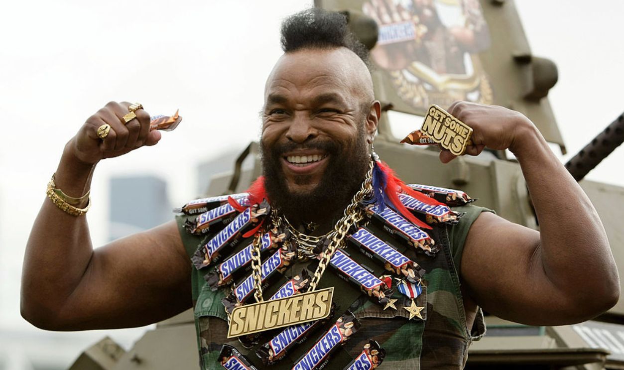 MELBOURNE, AUSTRALIA - JULY 23: Television personality Mr T plays up to the media during a promotional tour for Snickers at the Olympic Park Precinct on July 23, 2008 in Melbourne, Australia. 