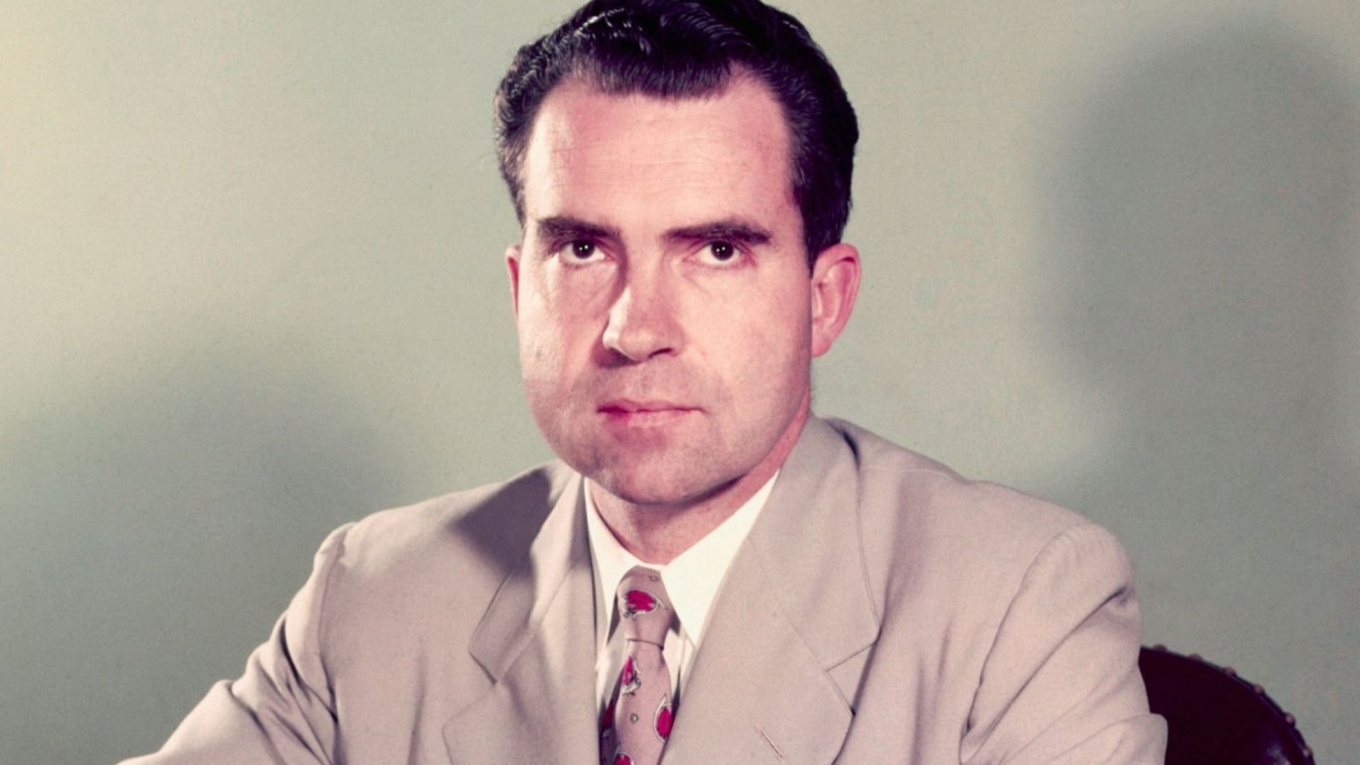 Original caption: Senator Richard M. Nixon- closeups.