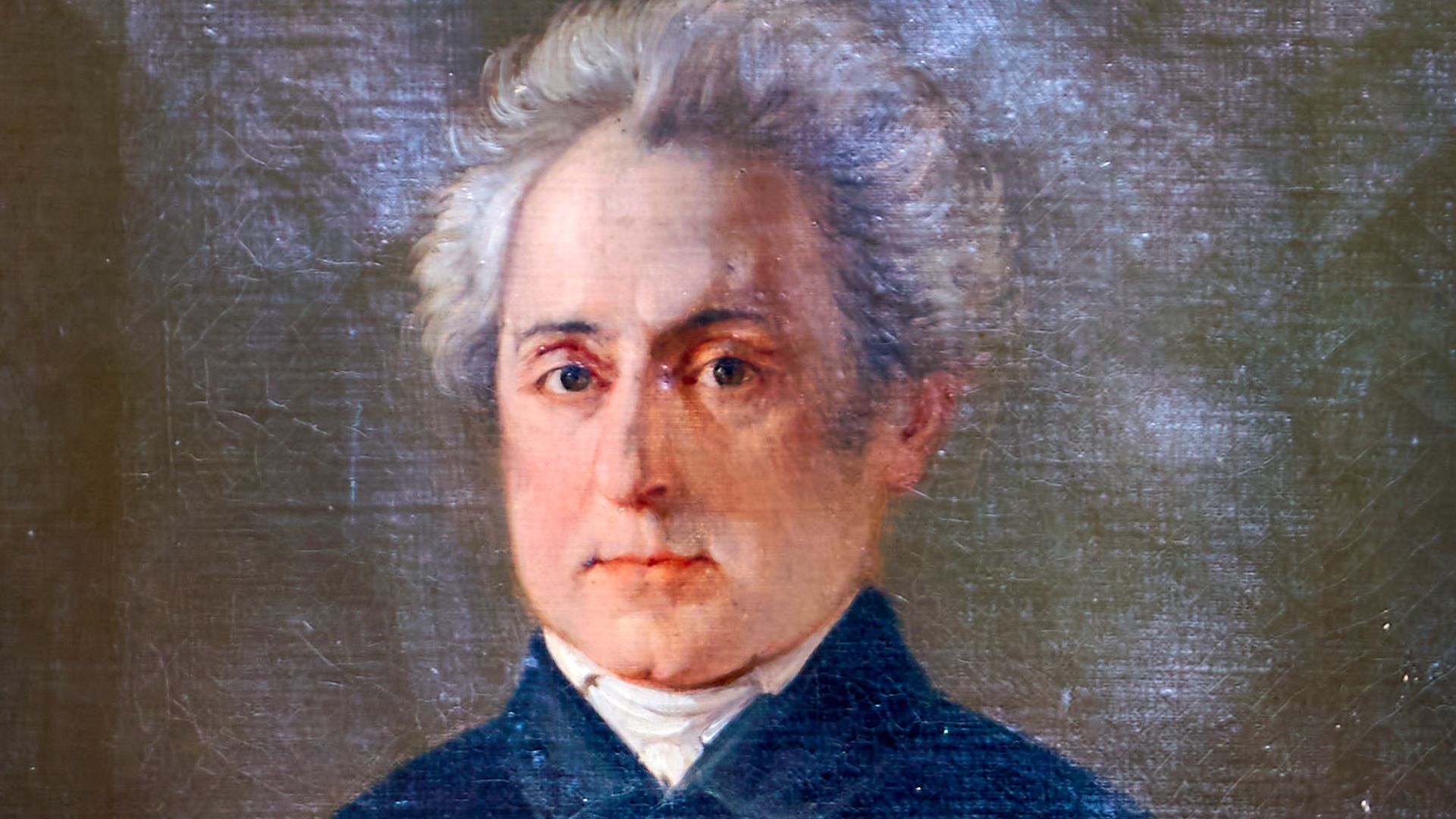 Portrait of Dionysios Solomos at the National Historical Museum of Athens.