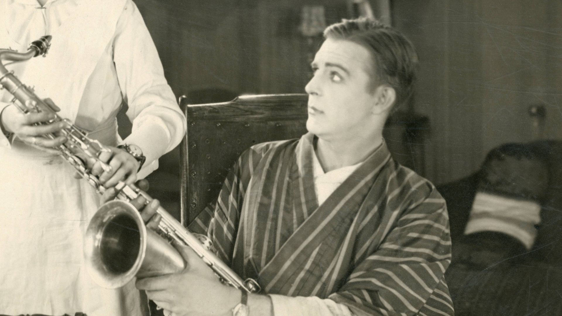 A scene from the American comedy film Sick Abed (1920) with Wallace Reid.
Subjects: motion pictures, actors