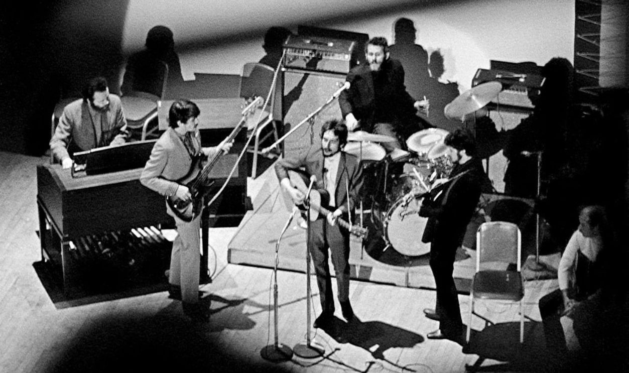 NEW YORK, NY - JANUARY 20, 1968: At Carnegie Hall, Bob Dylan performed with The Band, as part of a memorial concert 