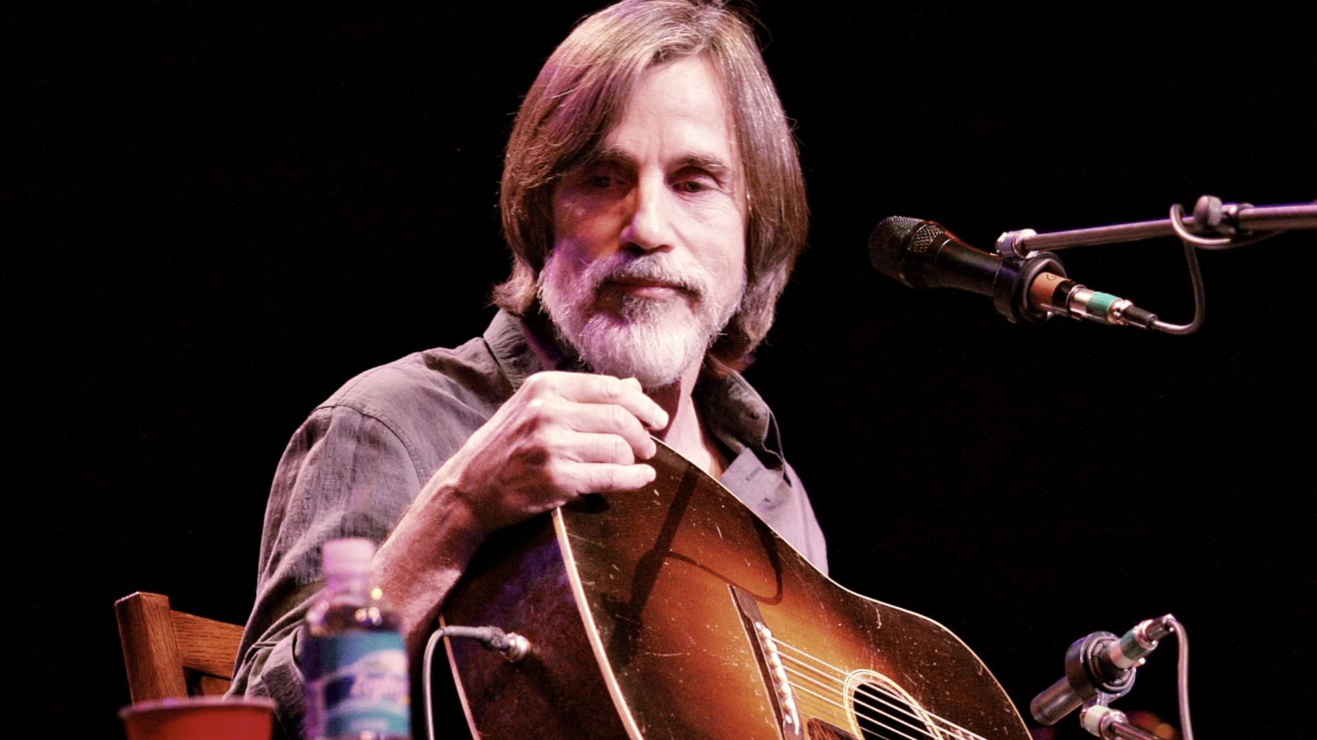 Jackson Browne unplugged and in concert.