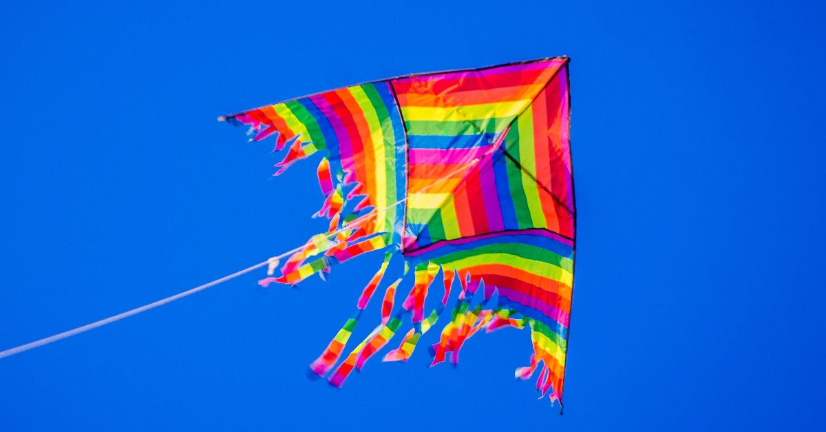 pink yellow and green umbrella