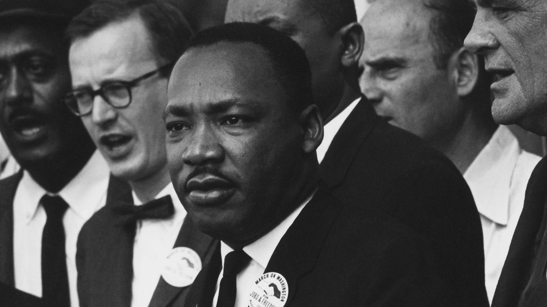 Martin Luther King Jr. during the 1963 March on Washington for Jobs and Freedom, during which he delivered his historic