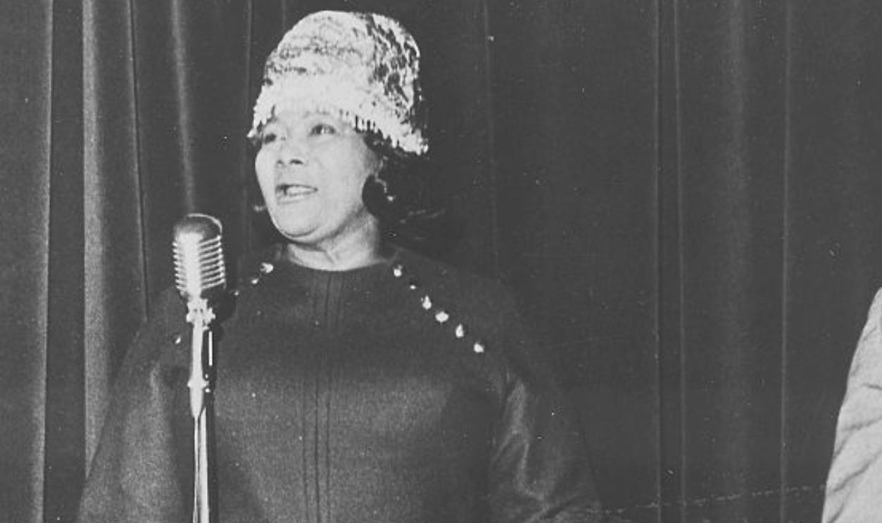 African-American singer and Queen of Gospel Mahalia Jackson, 1959.