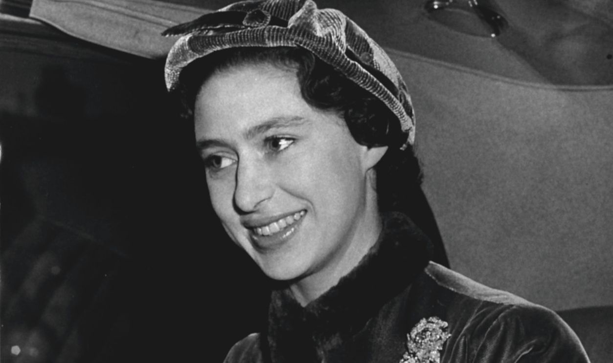 Princess Margaret in car as she drove through Poplar to open a Community CentreOctober 1955. 