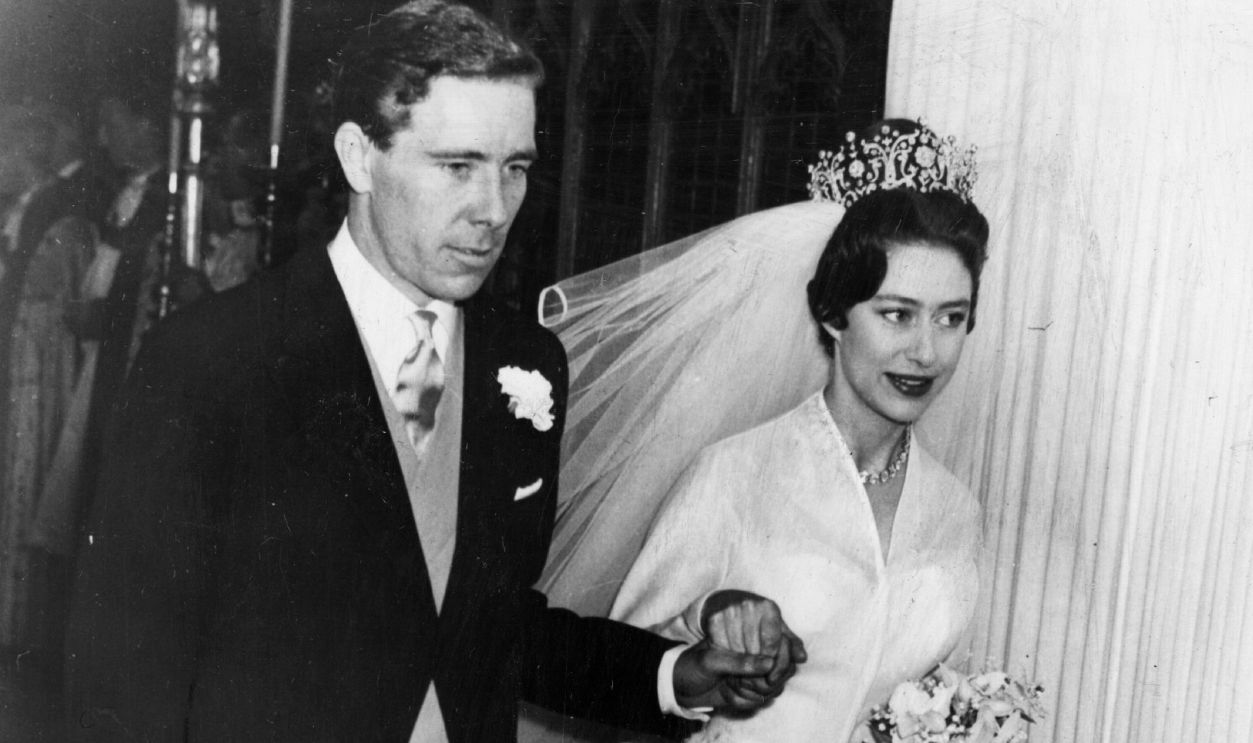 Princess Margaret (1930 - 2002) and Antony Armstrong-Jones leaving Westminster Abbey after their wedding. 