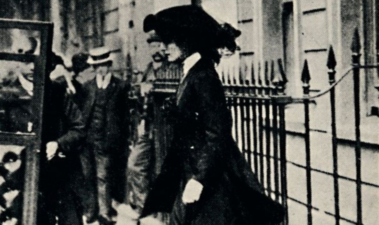 Mr. Churchill Departs for Honeymoon', 1908, (1945). British politician and statesman Sir Winston Churchill (1874-1965) married Clementine Hozier (1880-1977) in 1908. They honeymooned in Italy and Czechoslovakia. Churchill was Prime Minister of the United Kingdom from 1940 to 1945, and again from 1951 to 1955. From 'The Life and Times of Winston Churchill', by Malcolm Thomson. [Odhams Press Limited, London]. Artist Unknown. 