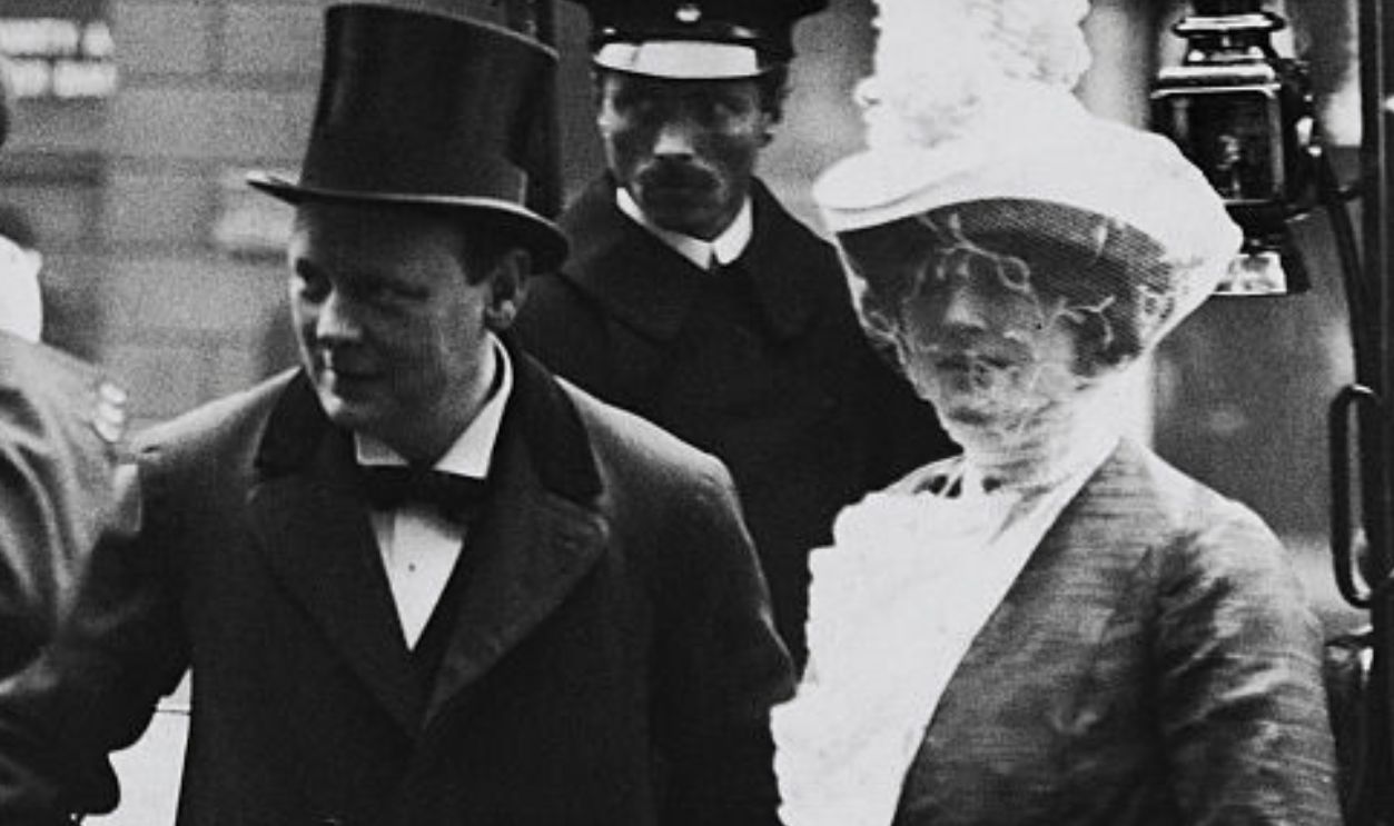 (Original Caption) Winston Churchill (1874-1965), and his wife Clementine arriving at the law courts.