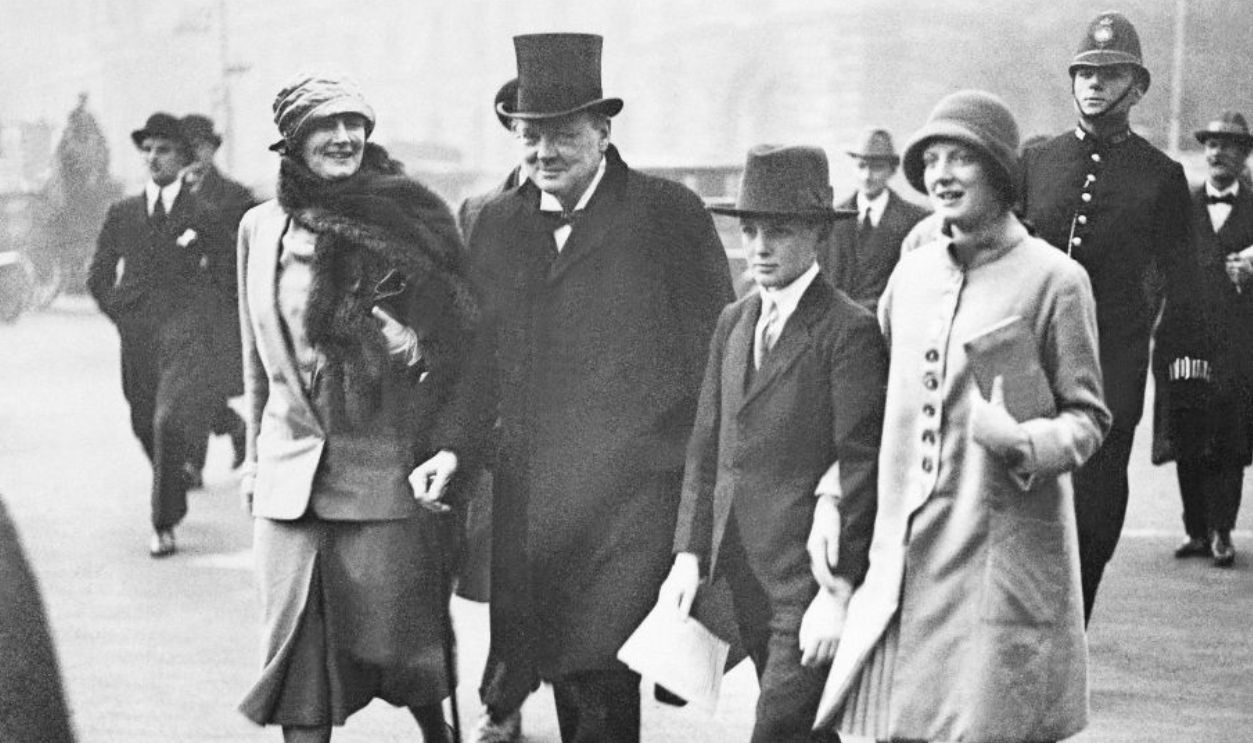 UNITED KINGDOM - JANUARY 01: United Kingdom.London.The Chancellor Of The Exchequer Winston Churchill With His Wife, Son And Daughter. 1926. 