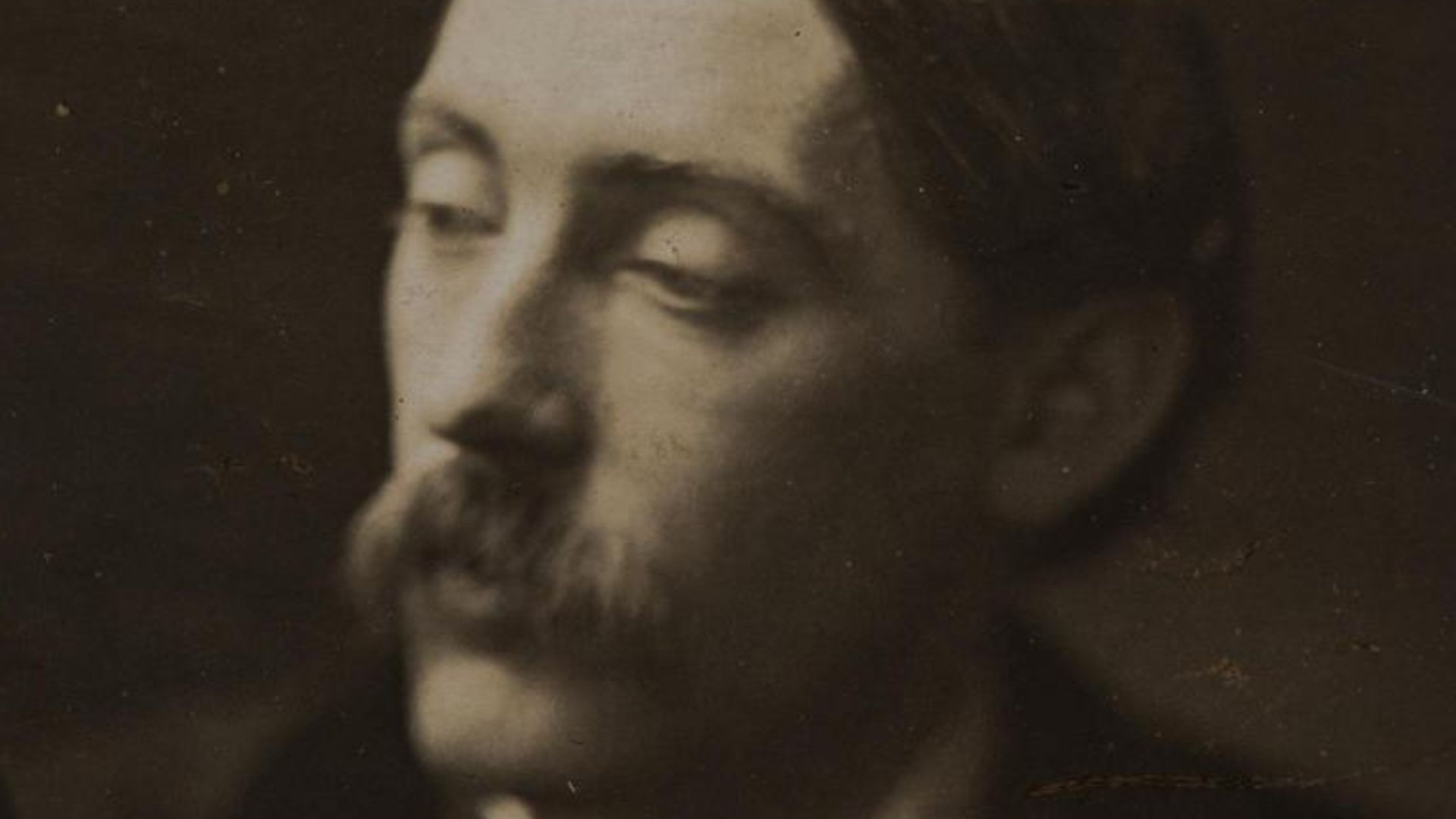 Photographic portrait of Charles Conder, black and white silver gelatin photograph, 19.3 x 11.1 cm