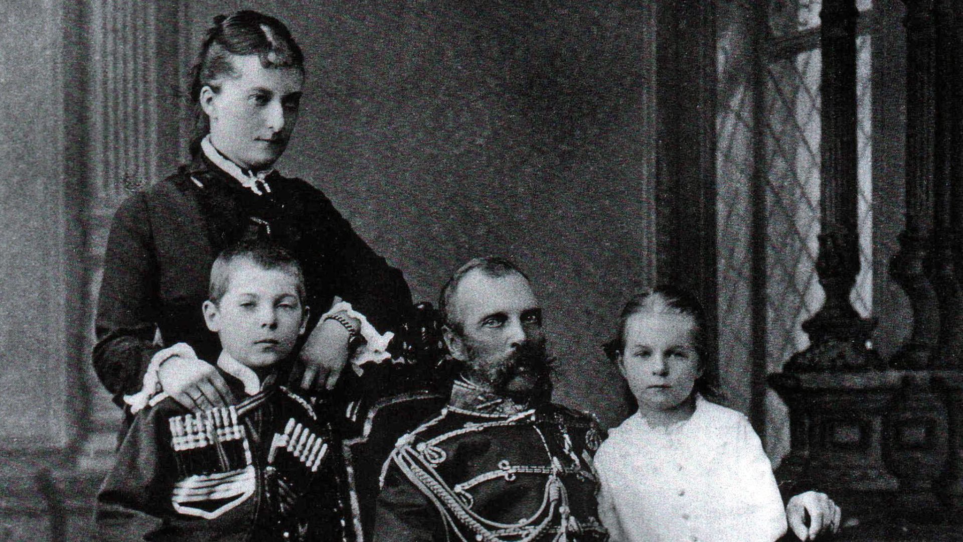 Tsar Alexander II, Princess Catherine Dolgorukova  and their children George and Olga